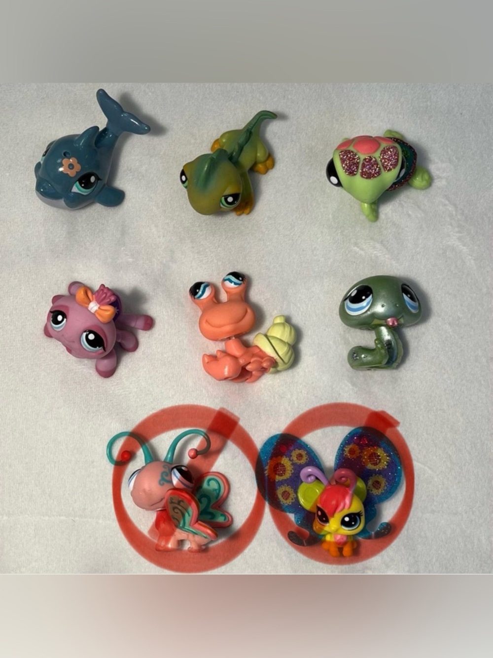 SOLD VTG Littlest Pet Shop RARE SNAKE, SPIDER, Dolphin, Turtle, Hermit Lot